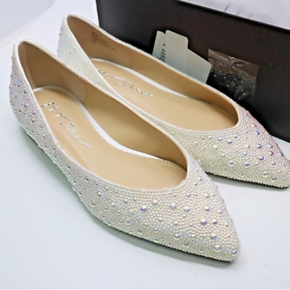 Betsey Johnson Bridal Pearled Flats